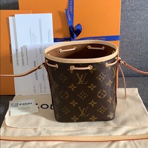 LOUIS VUITTON NANO NOE DRAWSTRING SHOULDER BAG AR0126 MONOGRAM M41346 32614